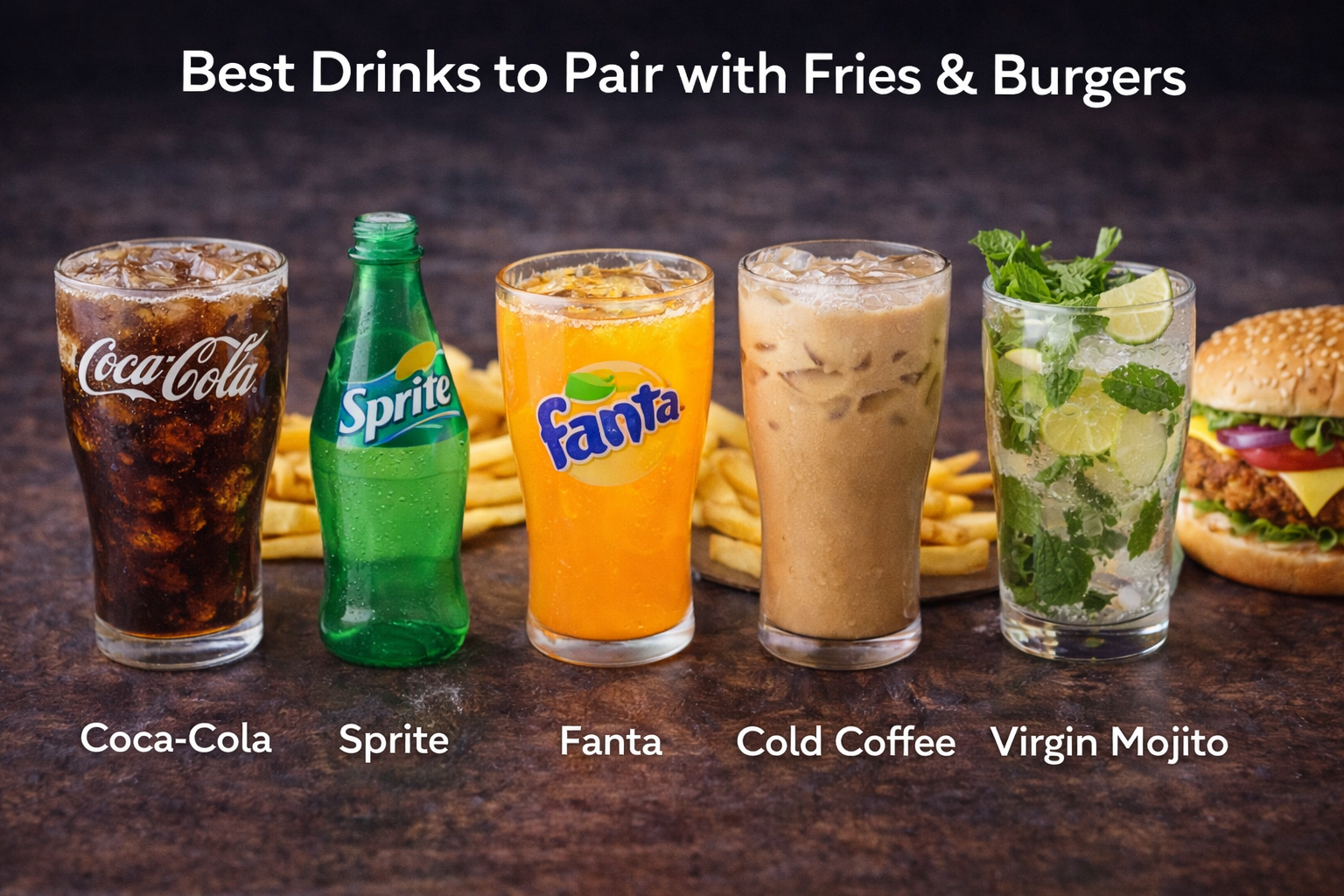 Best Drinks to Pair with Fries & Burgers